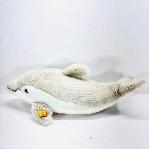 Steiff #063183 Cappy Dolphin Plush Stuffed Animal 14”Gray & Blue